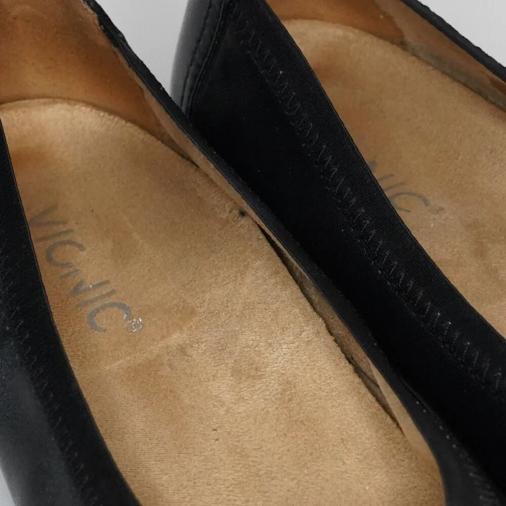Vionic,‎ Caroll, Leather Ballet Flats Shoes, Black